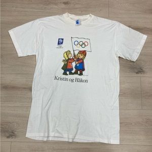 VTG 90s Deadstock Lillehammer Winter Olympics T-shirt sz XL Single-Stitch